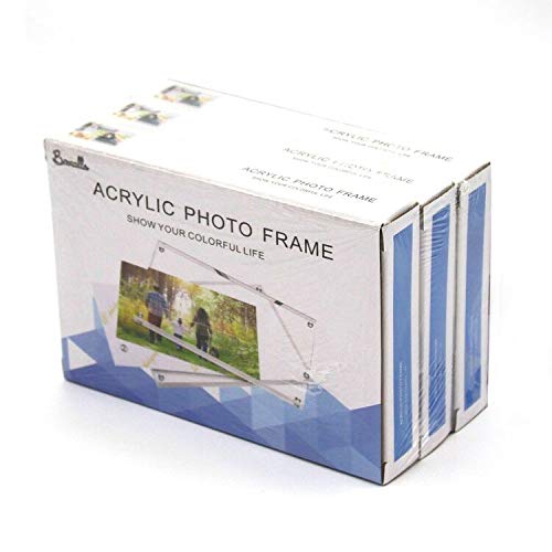 Boxalls 6x8 Inches Acrylic Picture Frames- 3 Pack, Desktop Frameless Photo Frames with Magnetic, Double Sided Transparent (3 Pack) - Image 2