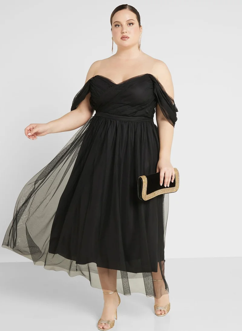 Ella Limited Curve Off Shoulder Fit & Flare Dress