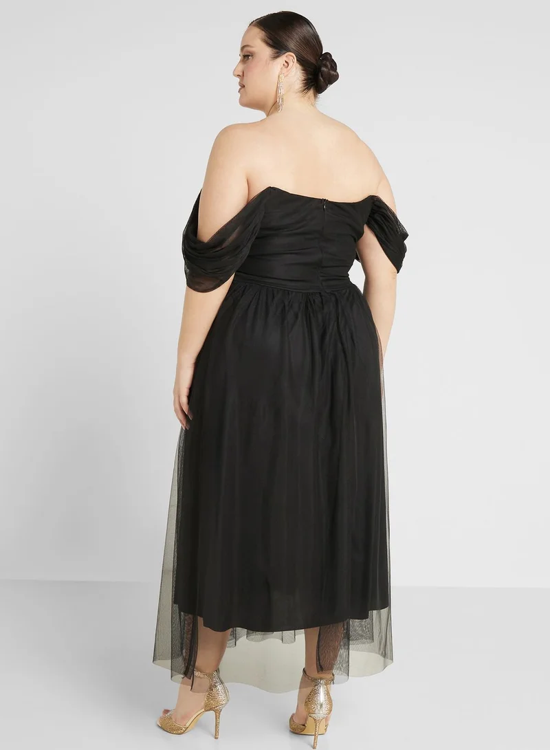 Ella Limited Curve Off Shoulder Fit & Flare Dress