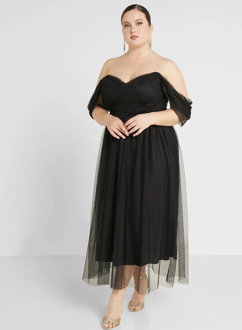 Ella Limited Curve Off Shoulder Fit & Flare Dress
