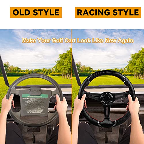 MOSNAI 13.7'' 350mm Deep Dish Steering Wheel, Racing Golf Cart Fit Club Car DS and Precedent,Yamaha EZGO RXV & TXT - Image 4
