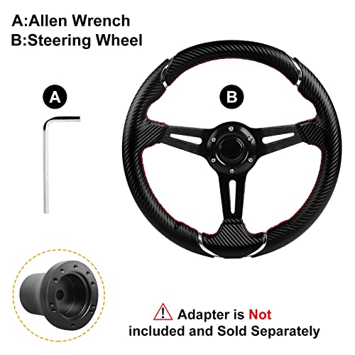 MOSNAI 13.7'' 350mm Deep Dish Steering Wheel, Racing Golf Cart Fit Club Car DS and Precedent,Yamaha EZGO RXV & TXT - Image 5