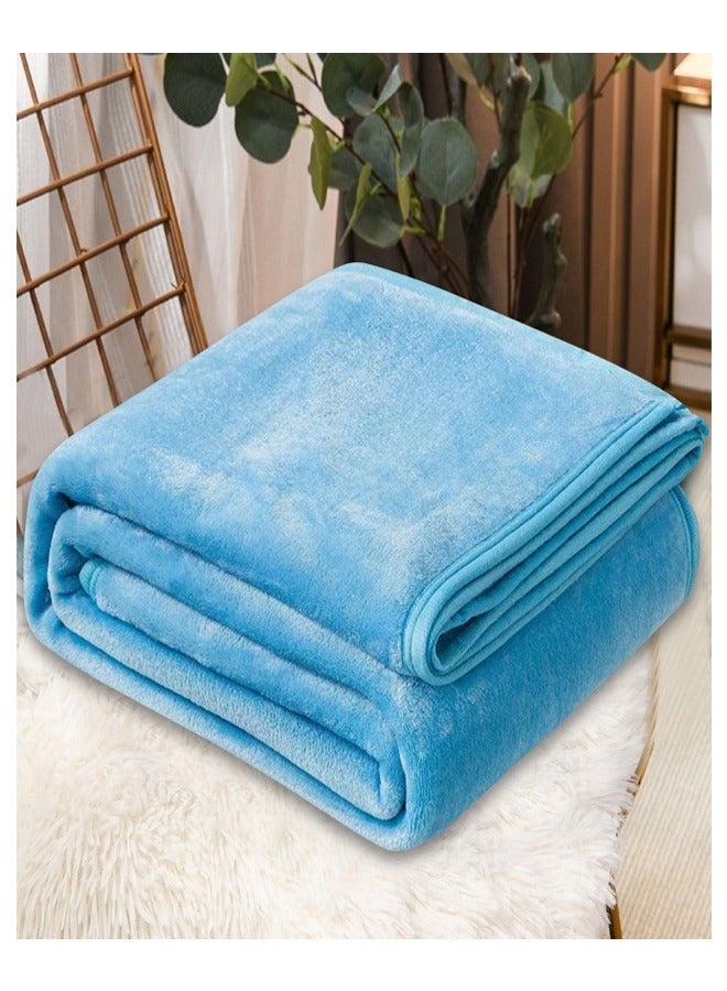 ZCM-HAPPY Plain Velvet Blanket for Air Conditioning and Winter Bliss - Ideal for Home, Travel, and More (200x230cm)  - Image 1