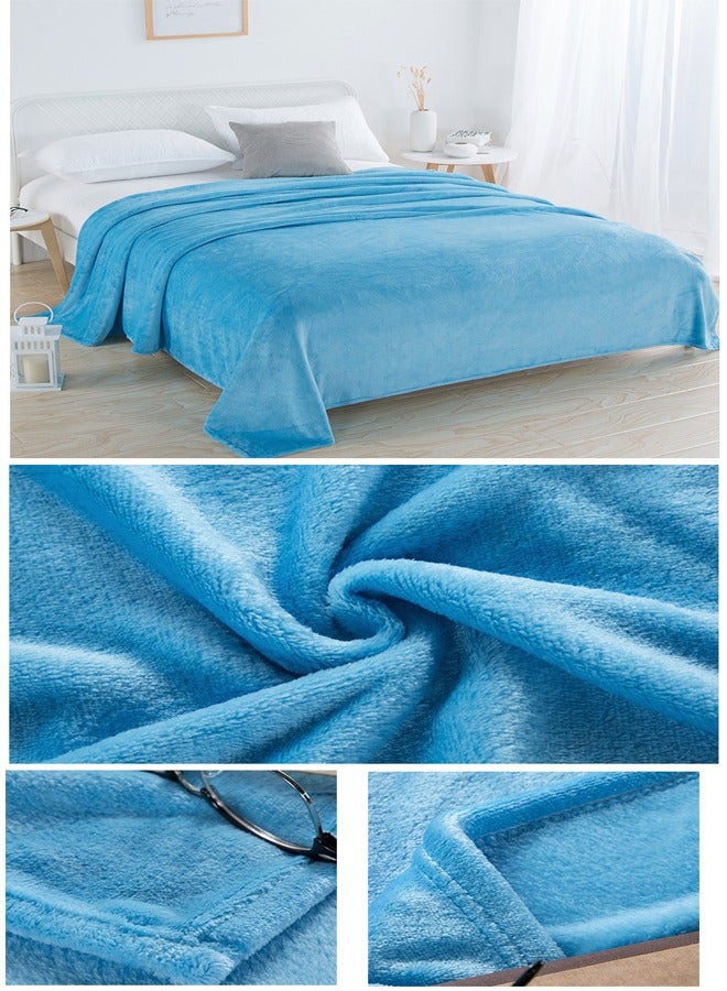 ZCM-HAPPY Plain Velvet Blanket for Air Conditioning and Winter Bliss - Ideal for Home, Travel, and More (200x230cm)  - Image 3