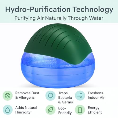 Ssanvi Humidifier Revitalizer Hygiene Portable Room Air Purifier and with Led Lights, Run Time: 16 Hours– Perfect for Living Rooms, Kitchen, Office & Hotels (24 * 24 * 12 cm,Green)-750 Ml - Image 2