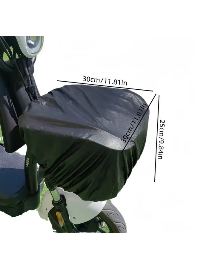 Oversized Black Waterproof UV Resistant Bike Basket Cover for Electric Scooters Motorcycles and Bicycles - Image 4