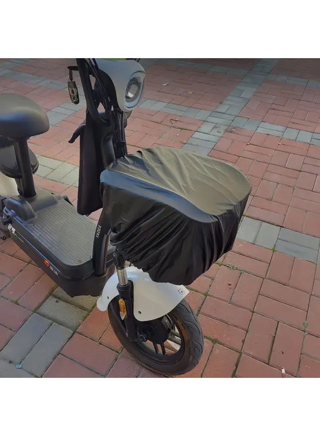 Oversized Black Waterproof UV Resistant Bike Basket Cover for Electric Scooters Motorcycles and Bicycles - Image 3