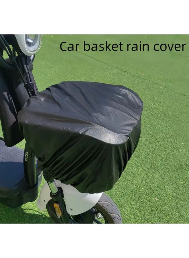 Oversized Black Waterproof UV Resistant Bike Basket Cover for Electric Scooters Motorcycles and Bicycles - Image 5