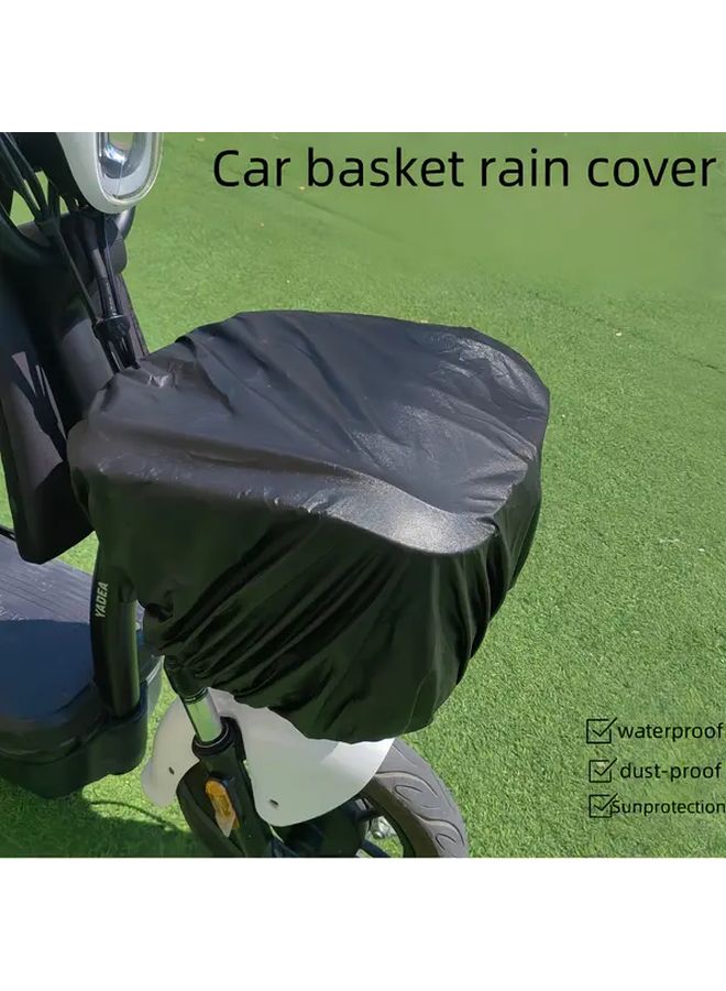 Oversized Black Waterproof UV Resistant Bike Basket Cover for Electric Scooters Motorcycles and Bicycles - Image 1
