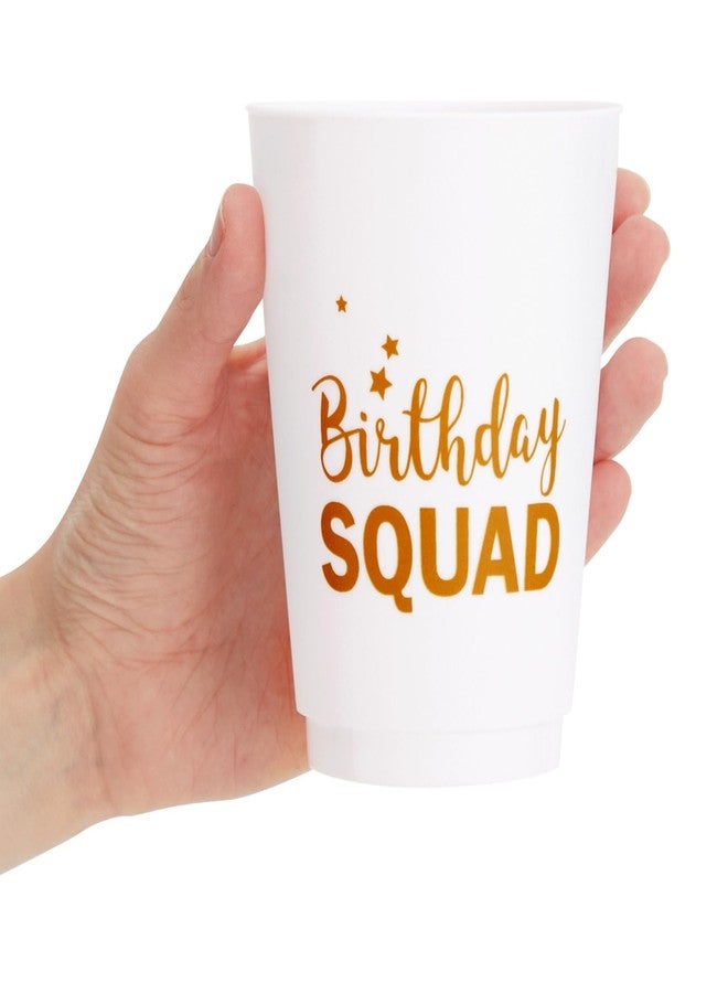BLUE PANDA Birthday Cups for Women - White, 16 Oz, 16 Pack Reusable Plastic Tumblers - Birthday Crew Cups & Adult Party Favors for Girls Night - Image 5