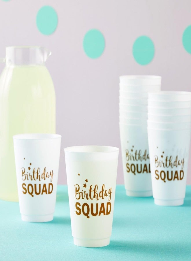 BLUE PANDA Birthday Cups for Women - White, 16 Oz, 16 Pack Reusable Plastic Tumblers - Birthday Crew Cups & Adult Party Favors for Girls Night - Image 3