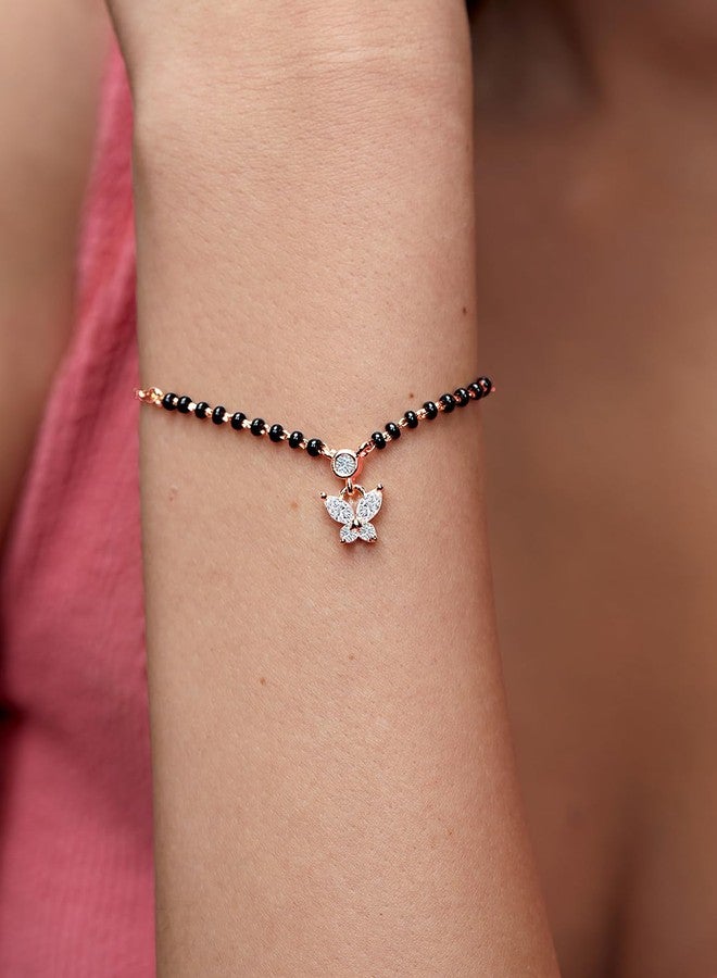 مينوتيا سوار مانجالسوترا أنيق على شكل فراشة من مينوتيا، هدية مثالية للنساء والفتيات | أساور أنيقة فاخرة للنساء | هدايا للنساء والفتيات - Image 2