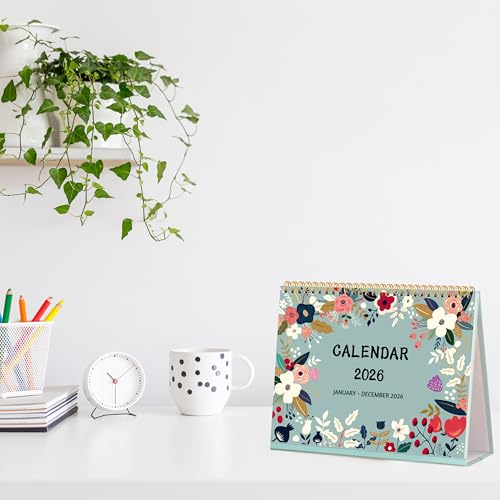 BowCuk Desk Calendar 2026 - Standing Flip Desktop Calendar 2026, 12 Months(January 2026 - December 2026), 11" x 8.5", Large with Notes, To-dos, Yearly Overview, Thick Paper, Great for Easy Planning - Image 2