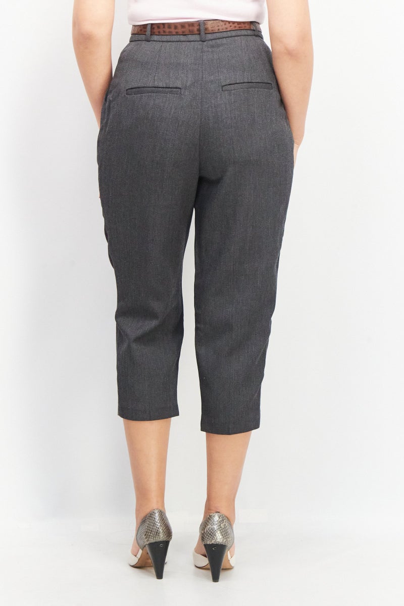 VERO MODA Women Regular Fit Belted With Pouch Pants, Black  - Image 3