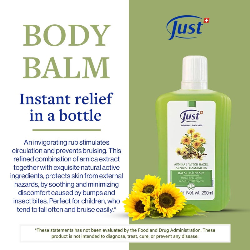SwissJust Arnica Body Lotion Balm 290ml Alternative PreWork Out Balm Soothes Joint Pain Muscle Cramps Refreshing Balm For Bruises Itches Arnica Body Balm by Swiss Just - Image 2