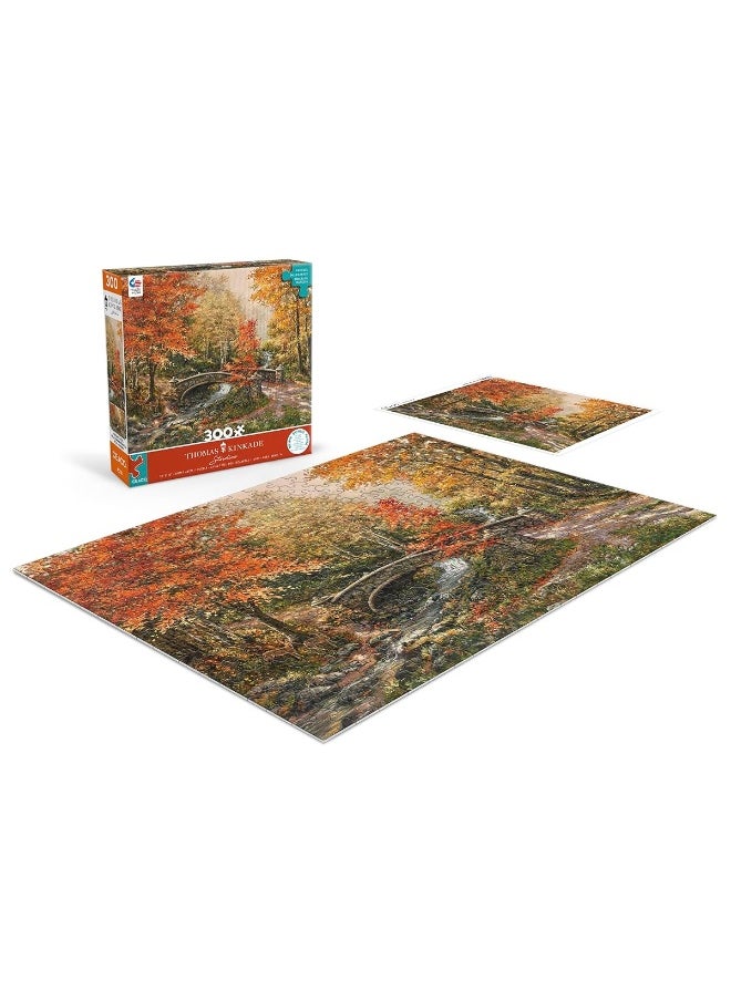 Ceaco Ceaco - Thomas Kinkade - Fall at Fox Creek Bridge - 300 Oversized Piece Jigsaw Puzzle  - Image 1