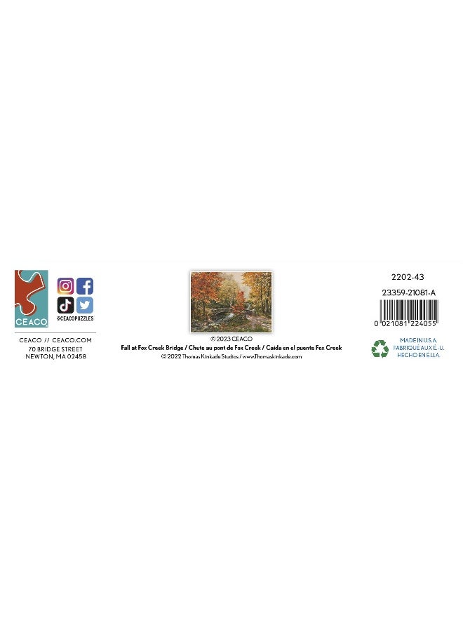 Ceaco Ceaco - Thomas Kinkade - Fall at Fox Creek Bridge - 300 Oversized Piece Jigsaw Puzzle  - Image 4