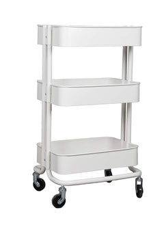 alimforyou 3-Tier Mobile Storage Cart with Swivel Wheels and Metal Mesh Base  - Image 2