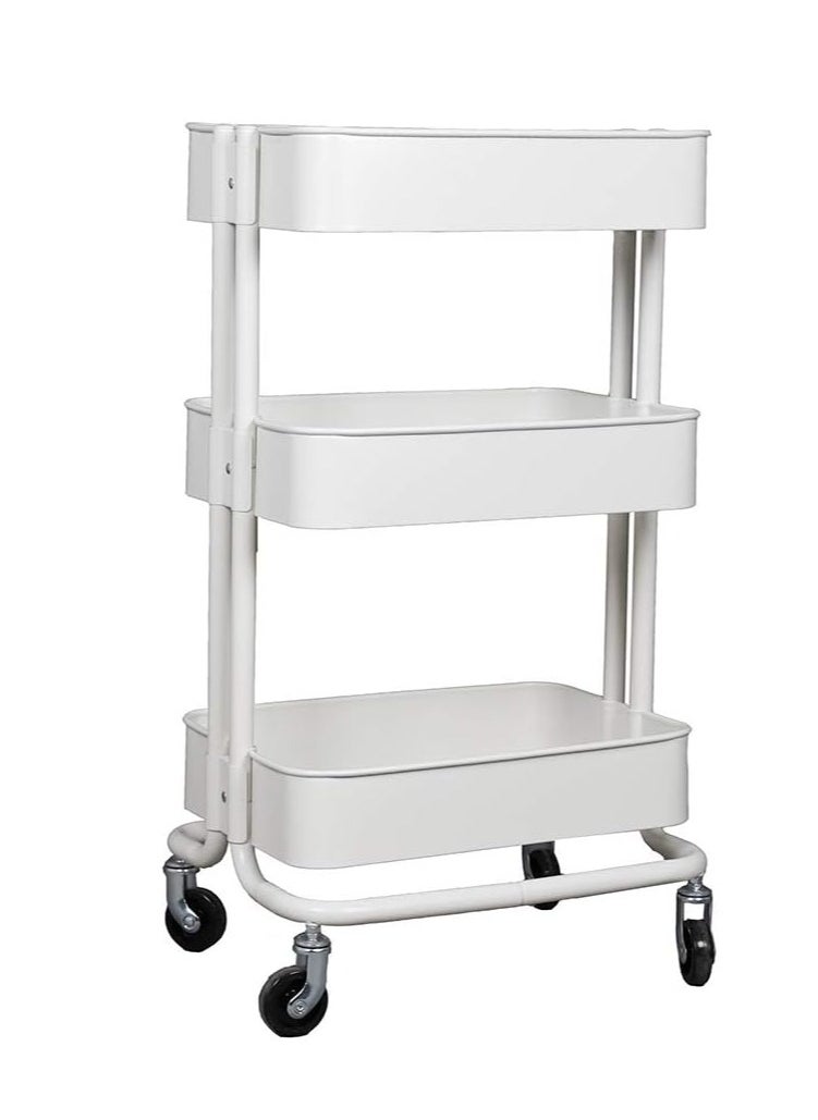 alimforyou - 3-Tier Mobile Storage Cart with Swivel Wheels and Metal Mesh Base - Image 1