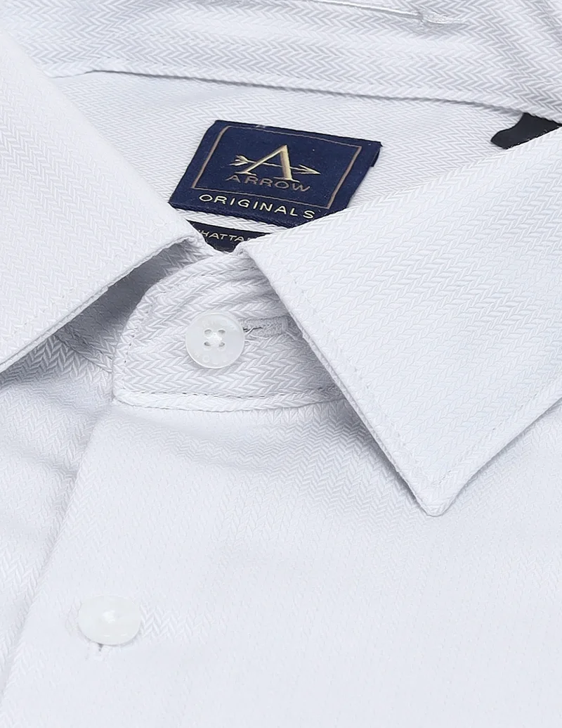 Arrow Light Grey Solid Manhattan Slim Fit Shirt for Men | Best Price UAE