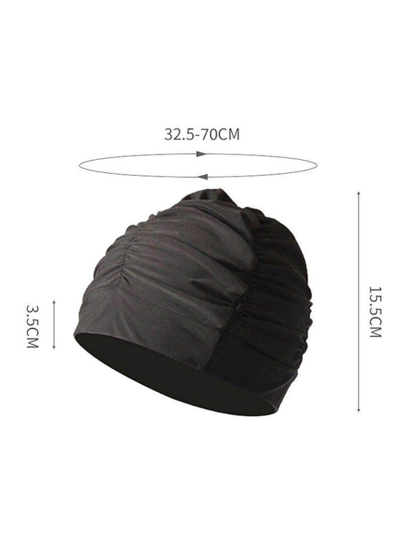 Pleated Swimming Cap for Long Hair,Non-Waterproof Bathing Cap - Image 5
