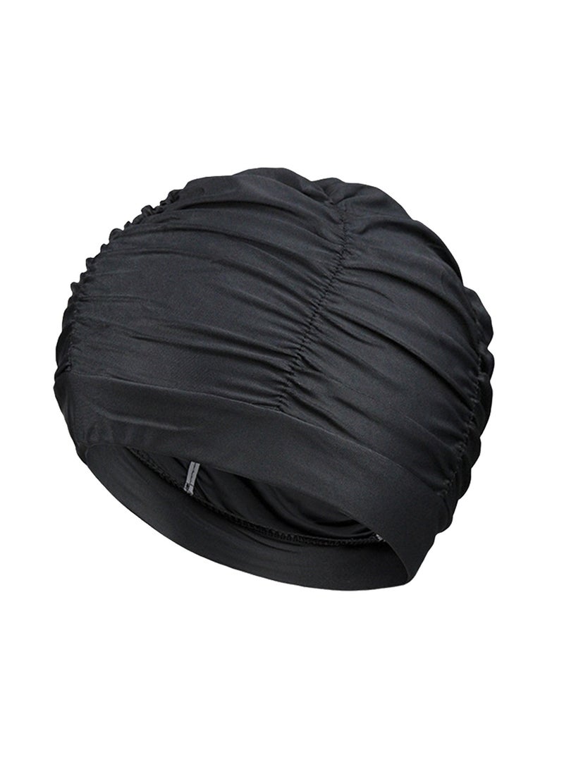 Pleated Swimming Cap for Long Hair,Non-Waterproof Bathing Cap - Image 3