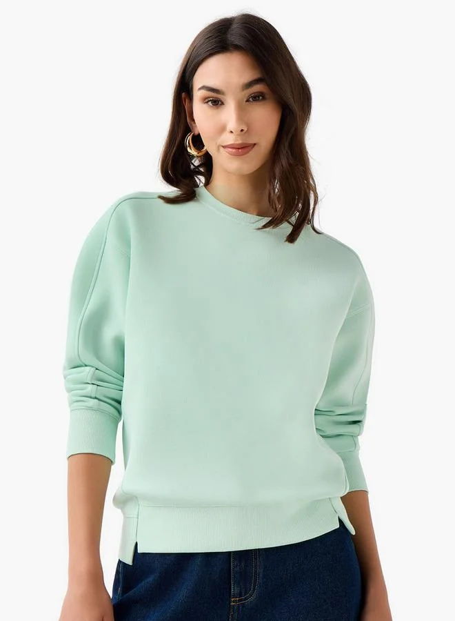 Splash FAV Relaxed Fit Sweatshirt with Cut and Sew