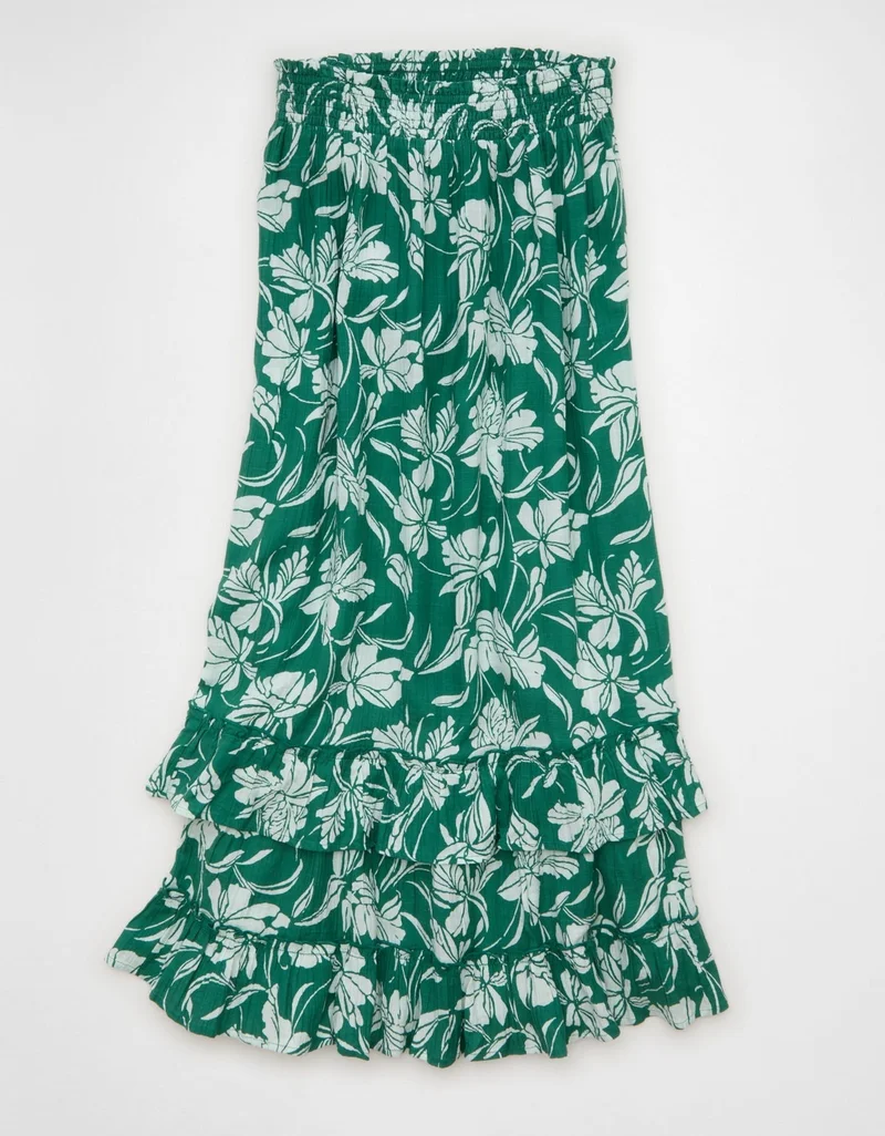 American Eagle  AE Mid-Rise Tiered Ruffle Maxi Skirt for Women | Best Price UAE