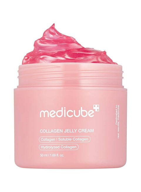 Collagen Jelly Cream-50ml with Niacinamide and Freeze-Dried Collagen improves uneven skin tone, boosts hydration, and 24-hour glow. No artificial colors. Korean skincare(1.69 fl. oz.)