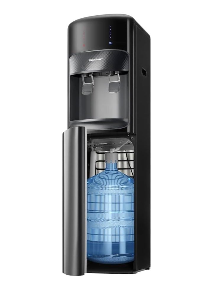 موزع مياه كولدير تحميل سفلي من النوع A مع وظائف متقدمة، مؤشرات LED للتشغيل والتبريد والتدفئة ومستوى الماء، صنبوران ساخن وبارد - أسود