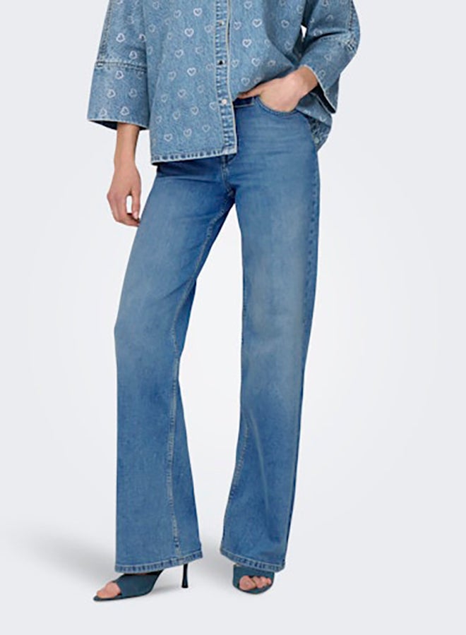 ONLY ONLY Womens Hannah Highwaist Wide Denim Jean  - Image 2