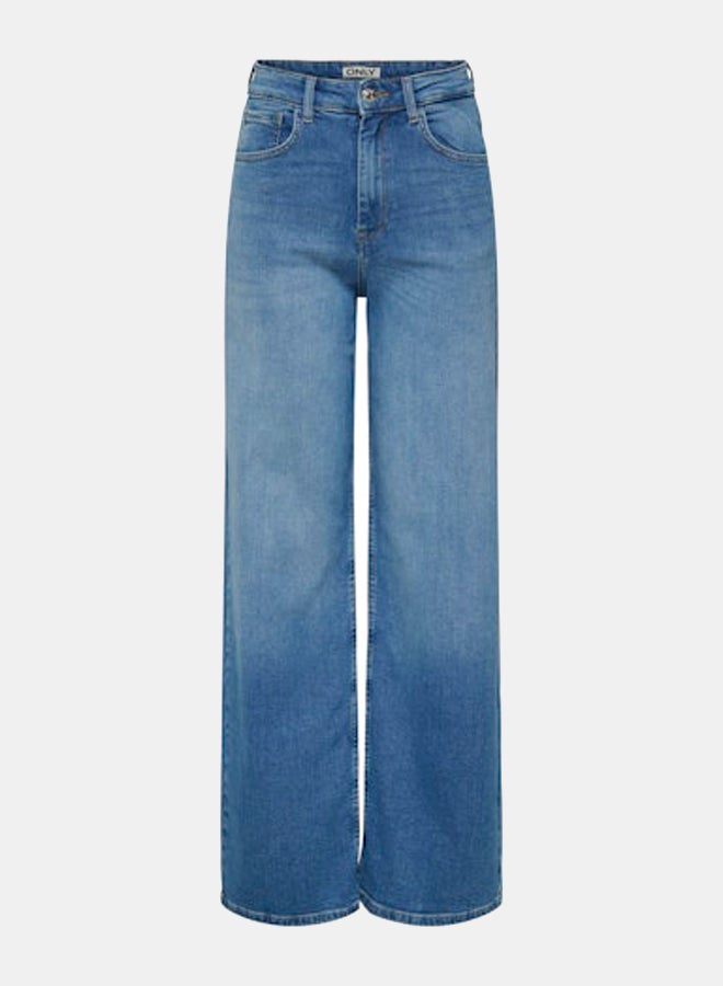 ONLY ONLY Womens Hannah Highwaist Wide Denim Jean  - Image 3