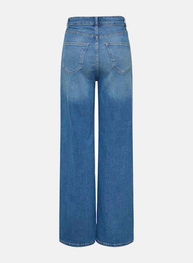 ONLY ONLY Womens Hannah Highwaist Wide Denim Jean  - Image 4