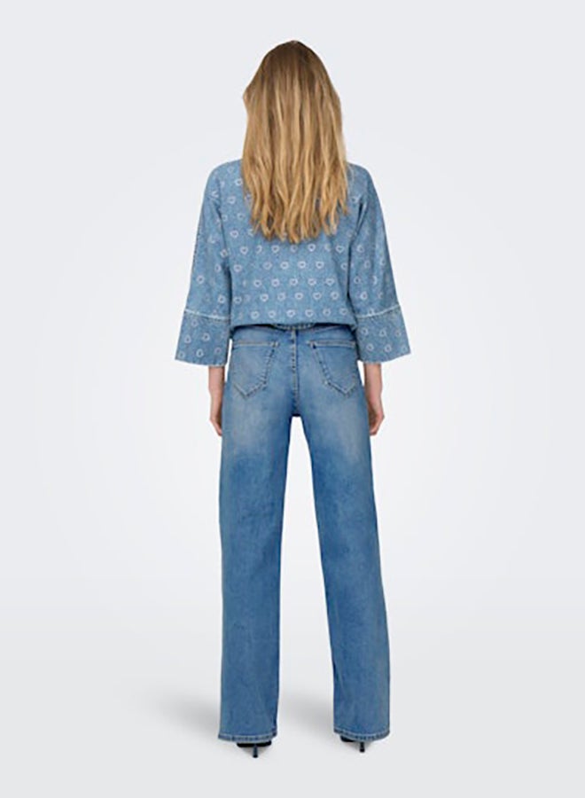 ONLY ONLY Womens Hannah Highwaist Wide Denim Jean  - Image 1