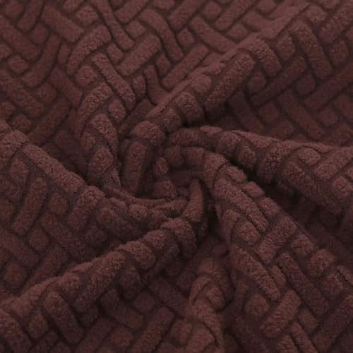 House of Quirk Elastic Jacquard Chair Cover Stretch Removable Washable Short Dining Chair Cover Protector Seat Slipcover (Pack of 6, Dark Brown) - Image 5