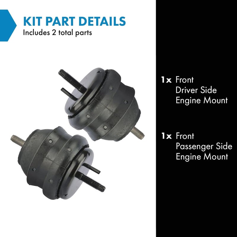 TRQ Hydraulic Engine Mount Pair for Cadillac CTS and SRX - LH Driver & RH Passenger Sides - Image 2