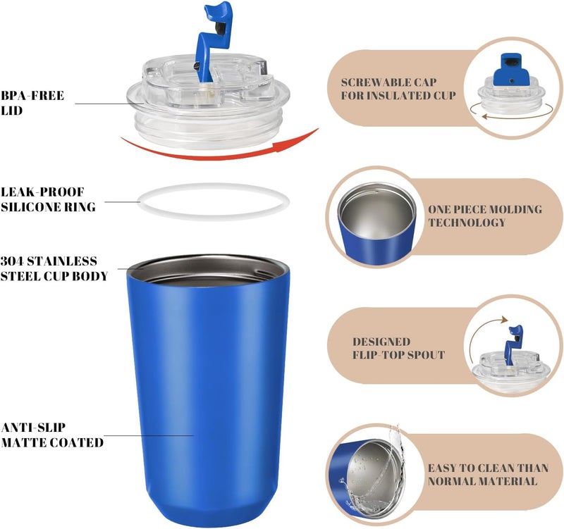 Puraville 14 oz Insulated Travel Coffee Mug - Klein Blue - Image 4