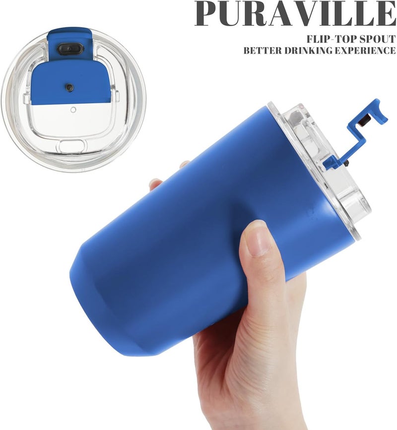Puraville 14 oz Insulated Travel Coffee Mug - Klein Blue - Image 5