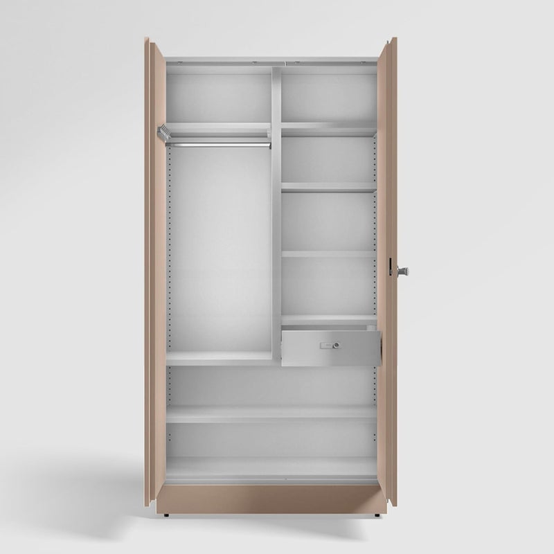 GODREJ INTERIO GODREJ INTERIO Almirah Auraline Women Basic 2Door Steel Almirah Cupboard for Clothes Textured Affogato 1Year Warranty 7 Shelves 1 Drawer  - Image 4