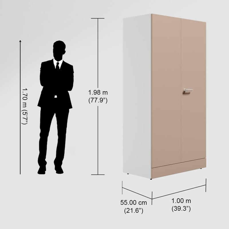 GODREJ INTERIO GODREJ INTERIO Almirah Auraline Women Basic 2Door Steel Almirah Cupboard for Clothes Textured Affogato 1Year Warranty 7 Shelves 1 Drawer  - Image 2
