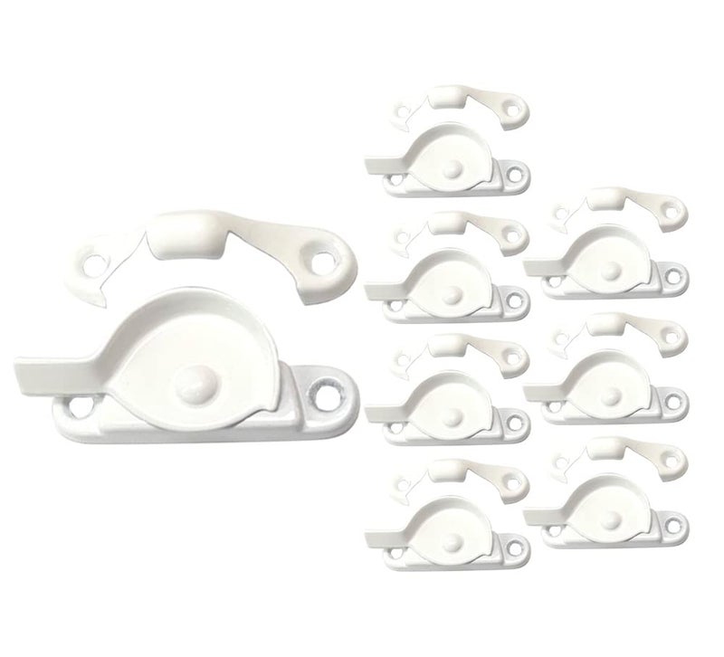 QCAA Zinc Die Cast Window Sash Lock 2716White 8 Pack Made in Taiwan
