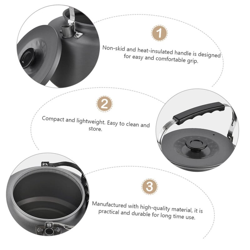Collapsible Portable Camping Tea Pot Kettle Outdoor Water Boiler for Hiking - Image 3