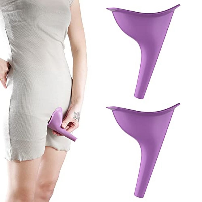 ALKAYAN Female Urination Device Reusable Silicone Women Pee Funnel Allows Women to Pee Standing Up for Camping, Outdoor, Travel（2 Pack） - Image 1