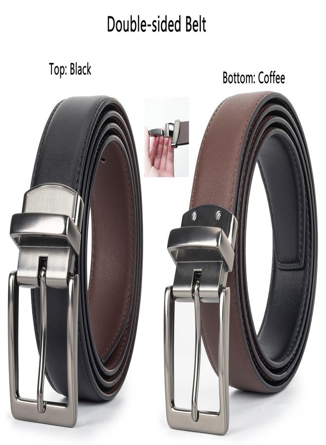 Vikodah Reversible Belts for Men Women Vintage Double-Sided PU Leather Buckle-Belt for Jeans Dress - Image 3