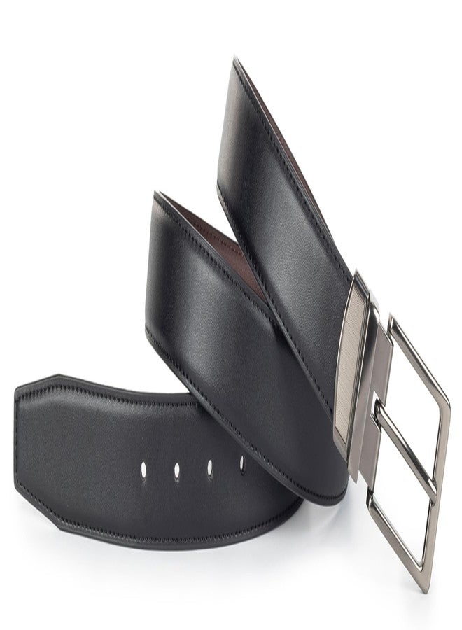 Vikodah Reversible Belts for Men Women Vintage Double-Sided PU Leather Buckle-Belt for Jeans Dress - Image 4