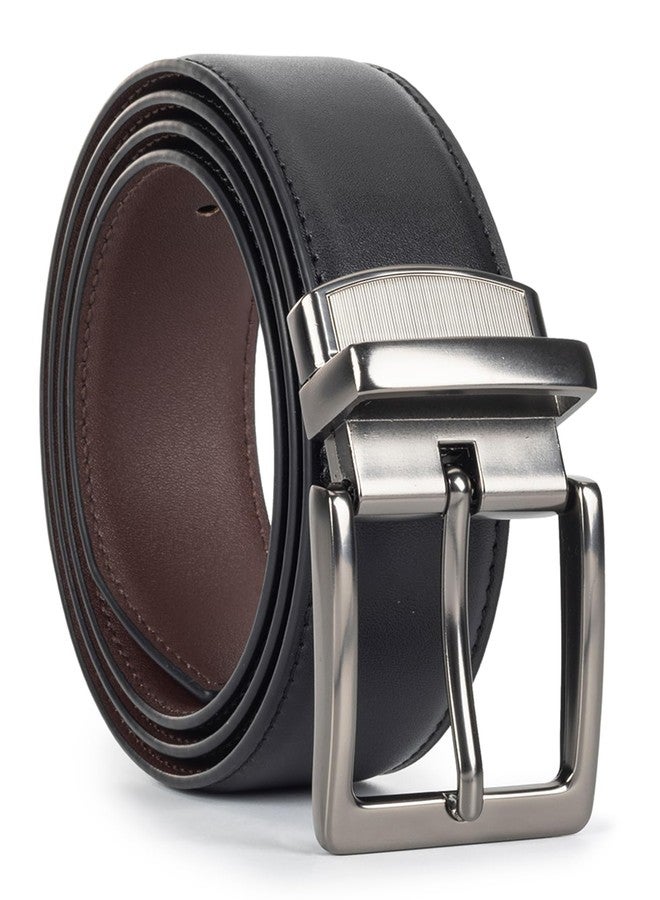 Vikodah Reversible Belts for Men Women Vintage Double-Sided PU Leather Buckle-Belt for Jeans Dress - Image 1