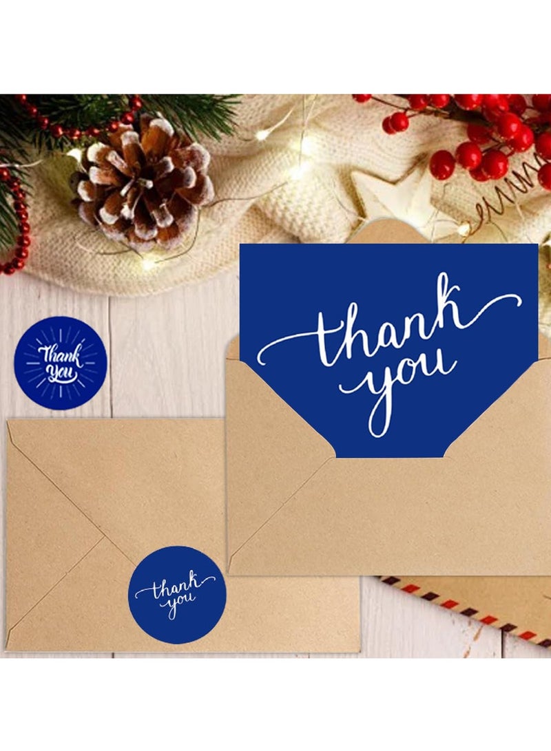 SYOSI 24 PCS Thank You Cards with Envelopes, Thank You Notes with Envelopes Set for Wedding, Bridal Shower, Baby Shower, Small Business, Teacher, Graduation - Blue - Image 4