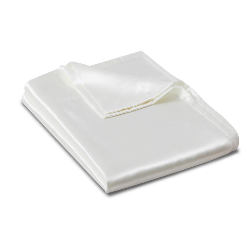 Ersmak Satin Flat Sheet Only Single Flat Sheet King Luxury Ultra Soft Silky Bedding Top Sheet for King Mattress Ivory White