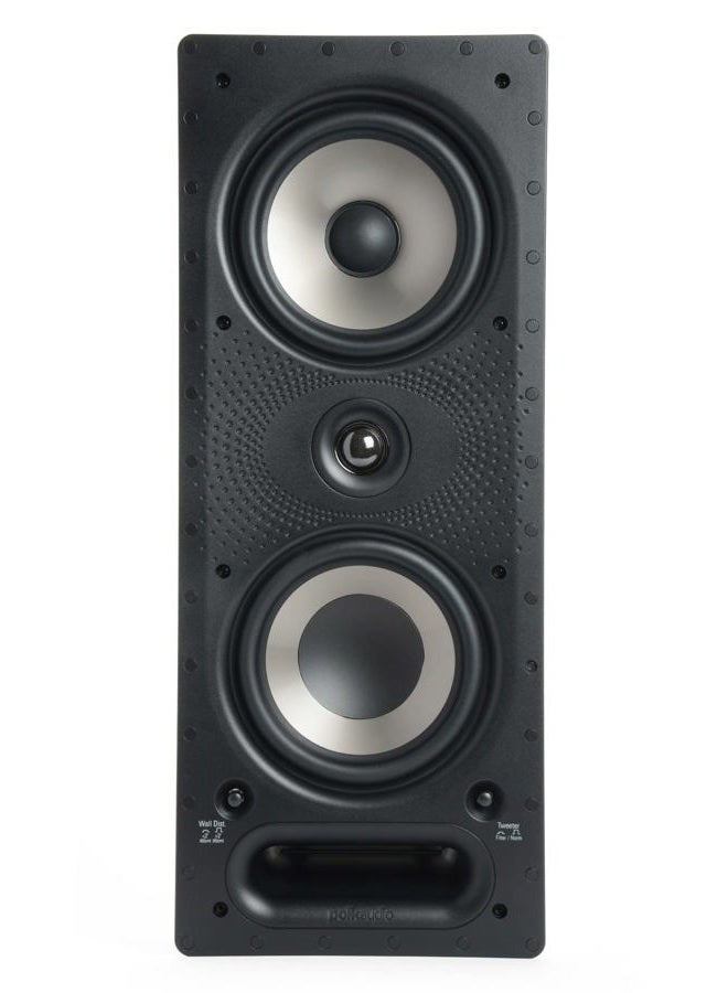 Polk Audio 265-RT 3-way In-Wall Speaker - The Vanishing Series - Easily Fits in Ceiling/Wall High-Performance Use Front, Rear or as Surrounds With Power Port & Paintable Grille Black, Wired - Image 1