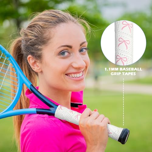 Pushglossy 2 Pcs Baseball Bat Grip Tapes, Faith Cross Bat Grip Tape, 1.1mm Precut Full Adhesive Baseball Wrist Tape, Scripture Designs Non-Slip Religious Baseballs Grips Tapes(Pink Bow,White) - Image 5